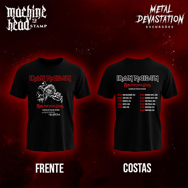 Camiseta Iron Maiden Run For Your Lives World Tour 2026