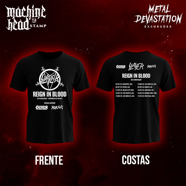 Camiseta Slayer Reign In Blood Tour 2026