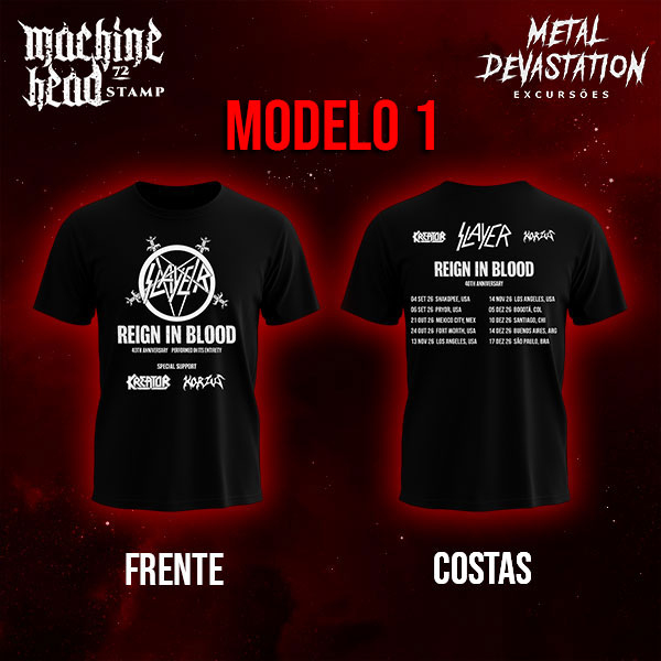 Camiseta Slayer Reign In Blood Tour 2026