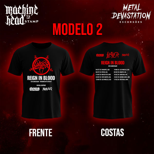 Camiseta Slayer Reign In Blood Tour 2026