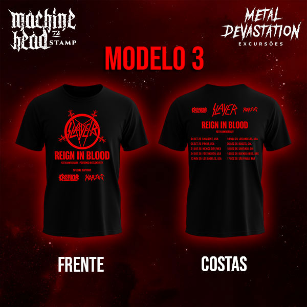 Camiseta Slayer Reign In Blood Tour 2026
