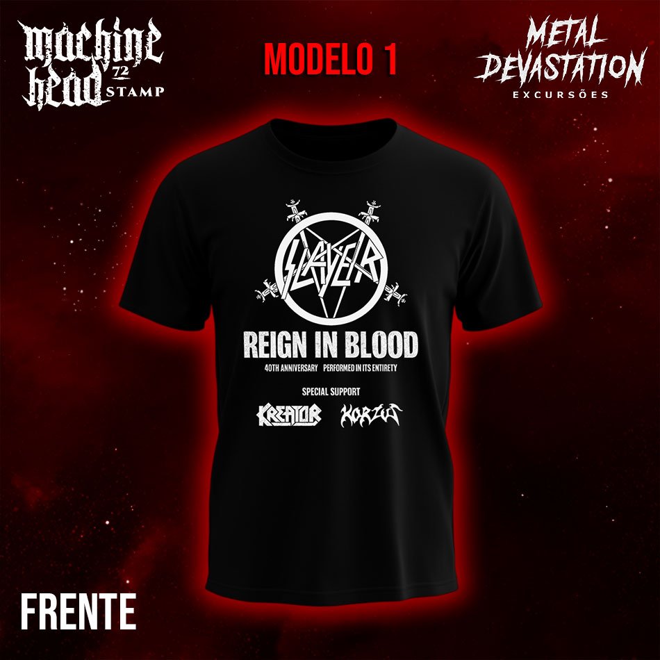 Camiseta Slayer Tour 2026 Modelo 1