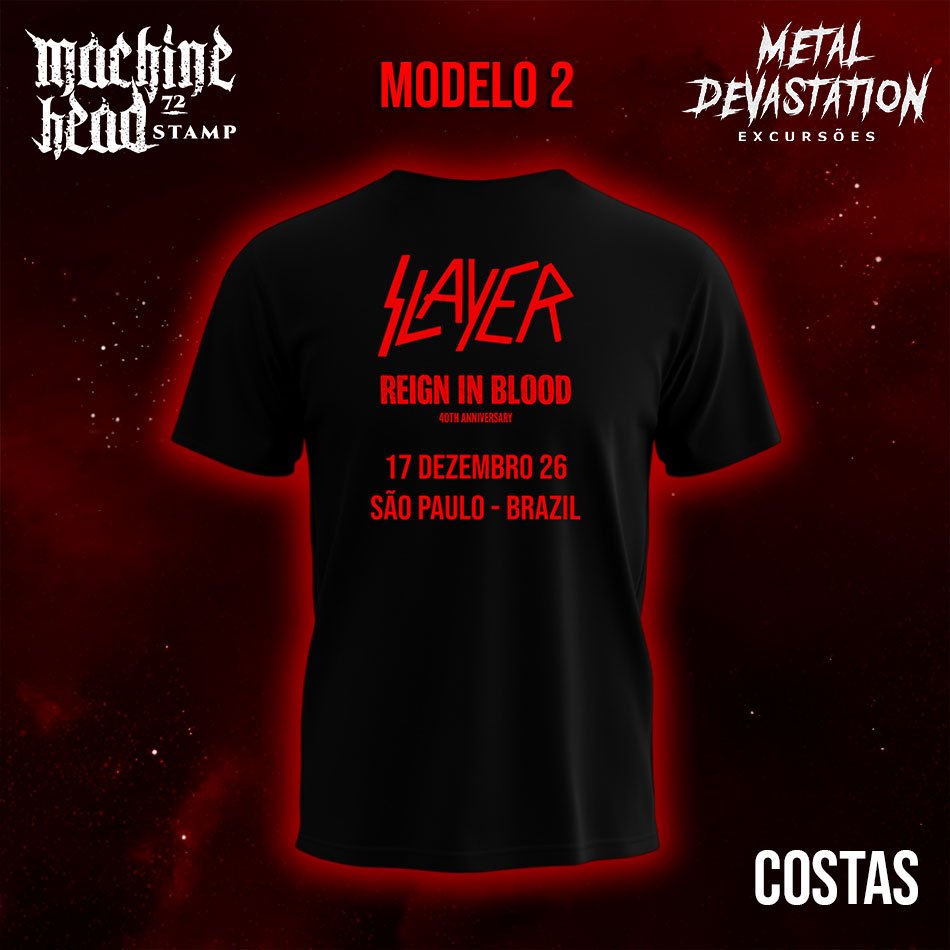 Camiseta Slayer Tour 2026 Modelo 2
